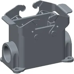 Housing, size HB10, die-cast aluminum, M32, angled, clip locking, IP65, T1440102116-000