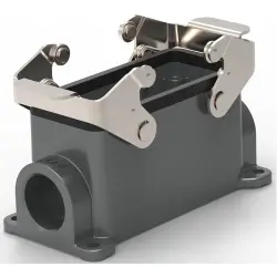 Housing, size HB16, die-cast aluminum, M25, angled, clip locking, IP65, T1440161125-000