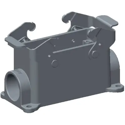 Housing, size HB16, die-cast aluminum, PG21, angled, clip locking, IP65, T1440162121-000 - 1