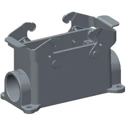 Housing, size HB16, die-cast aluminum, PG21, angled, clip locking, IP65, T1440162121-000