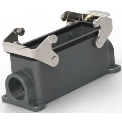Housing, size HB24, die-cast aluminum, 2 x M25, angled, clip locking, IP65, T1440241225-000