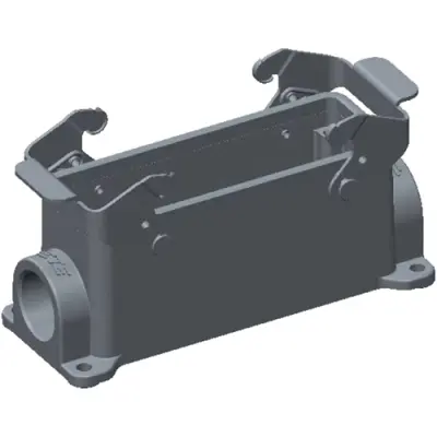 Housing, size HB24, die-cast aluminum, PG21, angled, clip locking, IP65, T1440242121-000 - 1