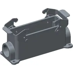 Housing, size HB24, die-cast aluminum, M25, angled, clip locking, IP65, T1440242125-000