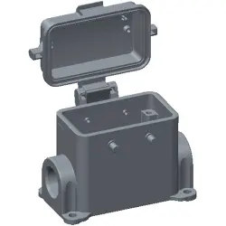 Housing, size HB10, die-cast aluminum, 2 x PG16, angled, clip locking, IP65, T1460100116-000