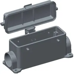 Housing, size HB24, die-cast aluminum, PG21, angled, clip locking, IP65, T1460240121-000