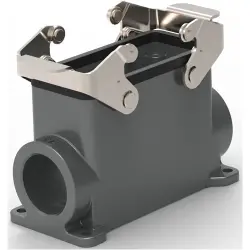 Housing, size HB16, die-cast aluminum, M32, angled, clip locking, IP65, T1470161132-000