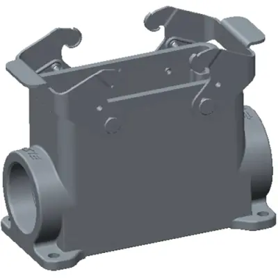 Housing, size HB16, die-cast aluminum, M32, angled, clip locking, IP65, T1470162232-000 - 1
