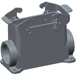 Housing, size HB16, die-cast aluminum, M32, angled, clip locking, IP65, T1470162232-000