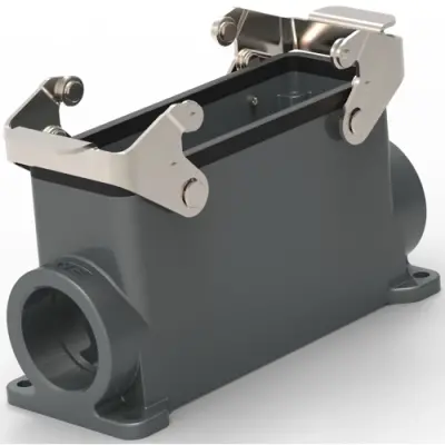 Housing, size HB24, die-cast aluminum, M32, angled, clip locking, IP65, T1470241232-000 - 1