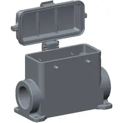 Housing, size HB16, die-cast aluminum, 2 x PG21, angled, clip locking, IP65, T1490160221-000
