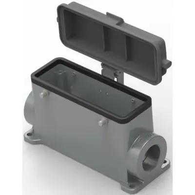 Housing, size HB24, die-cast aluminum, M32, angled, clip locking, IP65, T1490240232-000 - 1