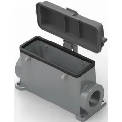 Housing, size HB24, die-cast aluminum, M32, angled, clip locking, IP65, T1490240232-000