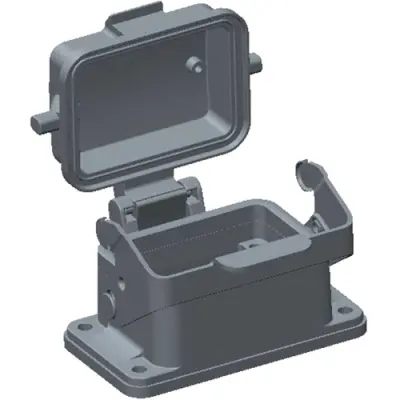 Housing, size HB6, die-cast aluminum, clip locking, IP65, T1510063000-000 - 1