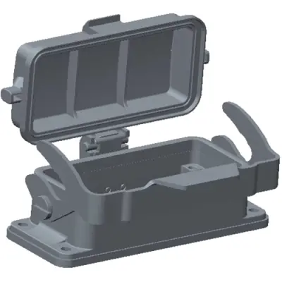 Housing, size HB16, die-cast aluminum, clip locking, IP65, T1510163000-000 - 1