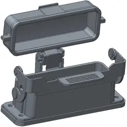 Housing, size HA16, die-cast aluminum, clip locking, IP65, T1519162000-000