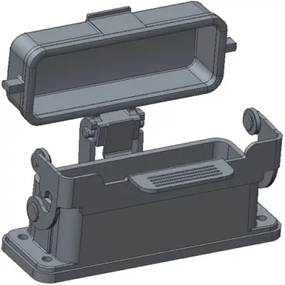 Housing, size HA16, die-cast aluminum, clip locking, IP65, T1519162000-000 - 1