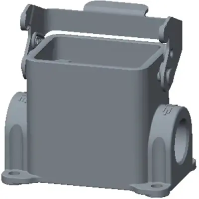 Housing, size HB6, die-cast aluminum, 2 x M20, angled, clip locking, IP65, T1610063220-000 - 1