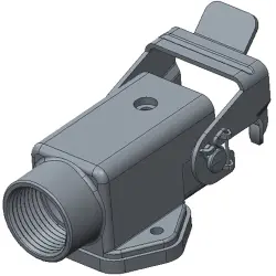 Housing, size HA3, die-cast aluminum, M16, straight, clip locking, IP65, T1619030116-000