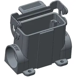 Housing, size HA10, die-cast aluminum, M20, angled, clip locking, IP65, T1619101120-000