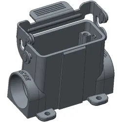 Housing, size HA10, die-cast aluminum, M25, angled, clip locking, IP65, T1619101125-000