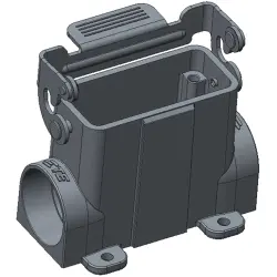 Housing, size HA10, die-cast aluminum, 2 x M25, angled, clip locking, IP65, T1619101225-000