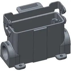 Housing, size HA16, die-cast aluminum, 2 x M20, angled, clip locking, IP65, T1619161220-000