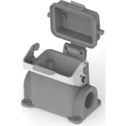 Housing, size HB6, die-cast aluminum, M20, angled, clip locking, IP65, T1620062120-000