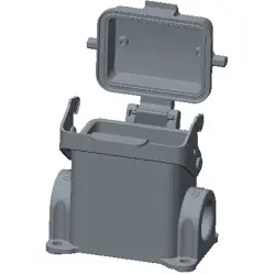 Housing, size HB6, die-cast aluminum, M20, angled, clip locking, IP65, T1620063120-000