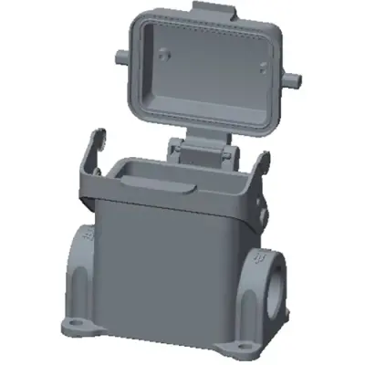 Housing, size HB6, die-cast aluminum, 2 x M20, angled, clip locking, IP65, T1620063220-000 - 1