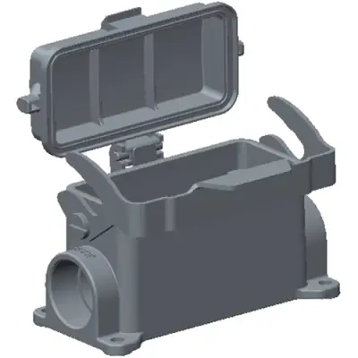 Housing, size HB16, die-cast aluminum, 2 x M25, angled, clip locking, IP65, T1620163225-000 - 1