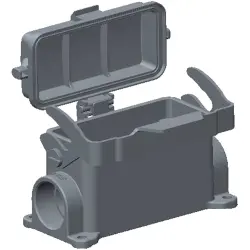 Housing, size HB16, die-cast aluminum, 2 x M25, angled, clip locking, IP65, T1620163225-000