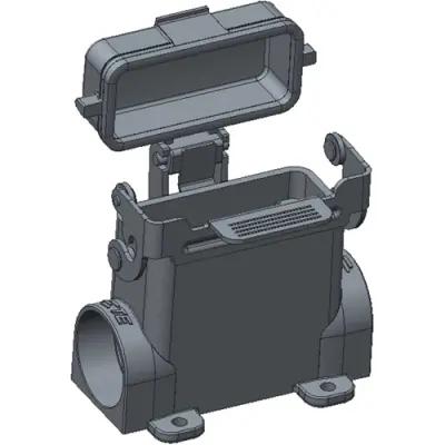 Housing, size HA10, die-cast aluminum, M20, angled, clip locking, IP65, T1629101120-000 - 1