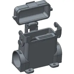 Housing, size HA10, die-cast aluminum, M20, angled, clip locking, IP65, T1629101120-000