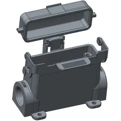 Housing, size HA16, die-cast aluminum, M20, angled, clip locking, IP65, T1629163120-000