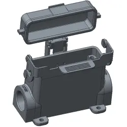 Housing, size HA16, die-cast aluminum, 2 x M20, angled, clip locking, IP65, T1629163220-000