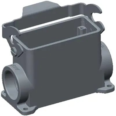 Housing, size HB16, die-cast aluminum, M32, angled, clip locking, IP65, T1650163132-000 - 1