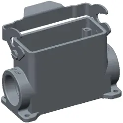 Housing, size HB16, die-cast aluminum, M32, angled, clip locking, IP65, T1650163132-000