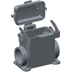 Housing, size HB10, die-cast aluminum, PG16, angled, clip locking, IP65, T1660103232-000