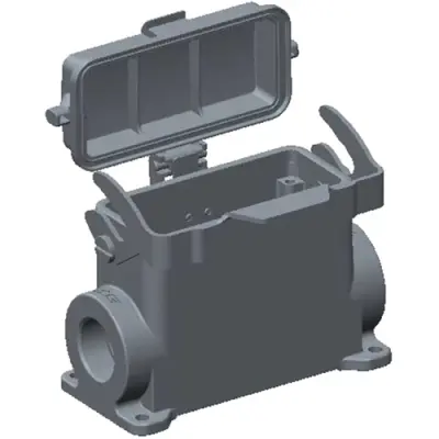 Housing, size HB16, die-cast aluminum, PG29, angled, clip locking, IP65, T1660163129-000 - 1