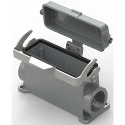 Housing, size HB24, die-cast aluminum, PG21, angled, clip locking, IP65, T1660243121-000