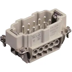 Pin contact insert, H-B 10, 10 pole, equipped, screw connection, T2040102101-001
