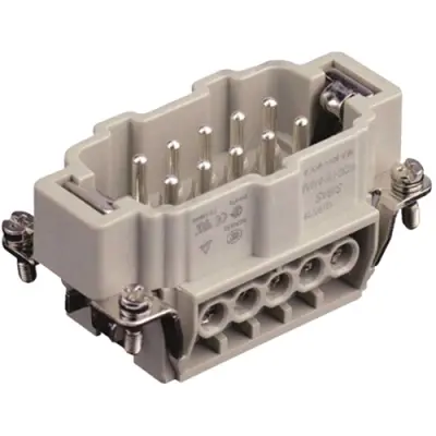 Pin contact insert, H-B 10, 10 pole, equipped, screw connection, T2040102101-001 - 1