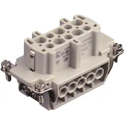 Socket contact insert, H-B 10, 10 pole, equipped, screw connection, T2040102201-001