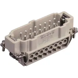 Pin contact insert, H-B 16, 16 pole, equipped, screw connection, T2040162101-001