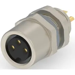 Circular connector, 3 pole, solder cup, screw locking, straight, T4033014031-000