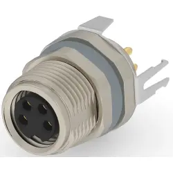 Circular connector, 4 pole, solder connection, screw locking, straight, T4041037041-000