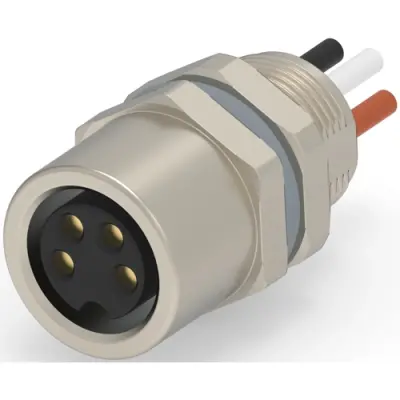Circular connector, 4 pole, screw locking, straight, T4073014041-001 - 1