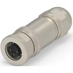 Circular connector, 2 pole, screw connection, screw locking, straight, T4110011031-000