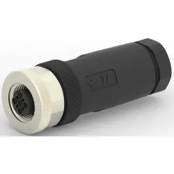 Circular connector, 3 pole, screw connection, screw locking, straight, T4110402031-000