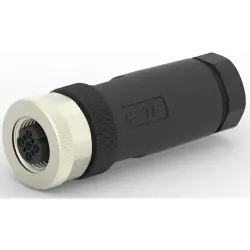Circular connector, 2 pole, screw connection, screw locking, straight, T4110502021-000